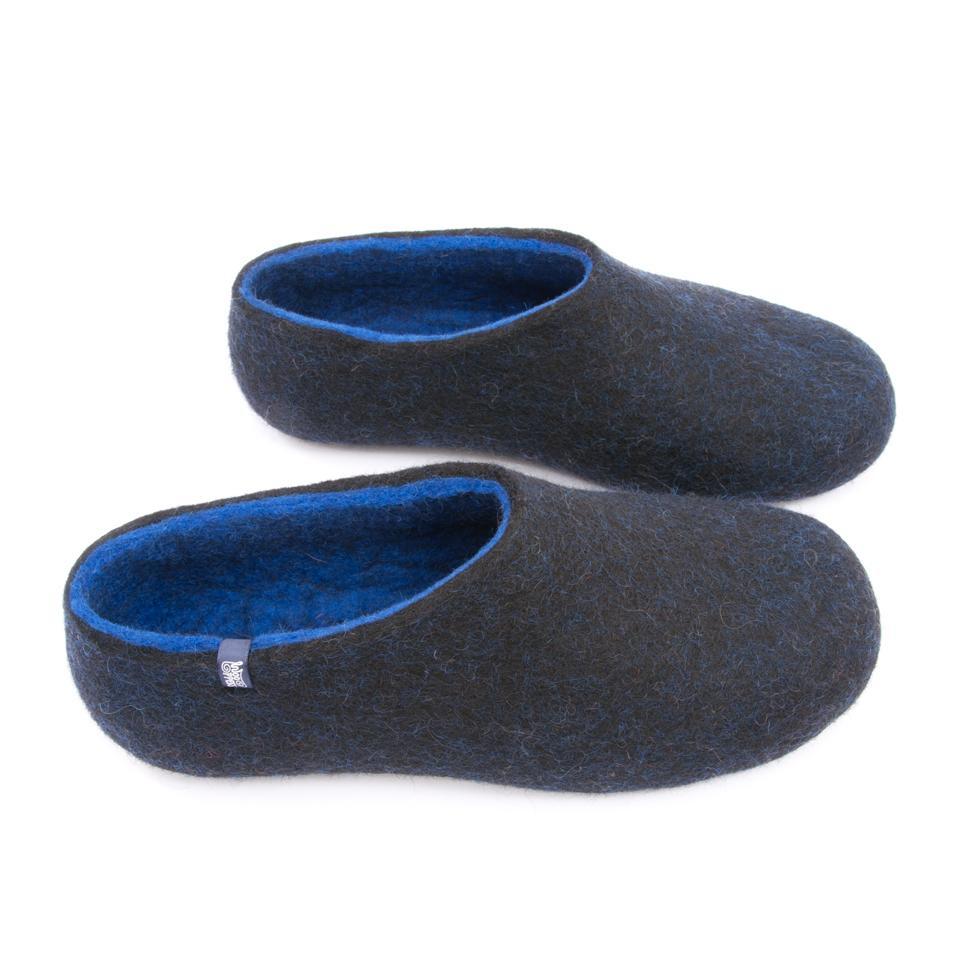 Gents slippers black and blue - DUAL BLACK collection by Wooppers