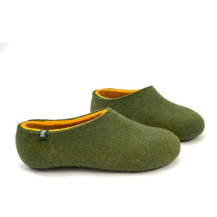 olive green slippers