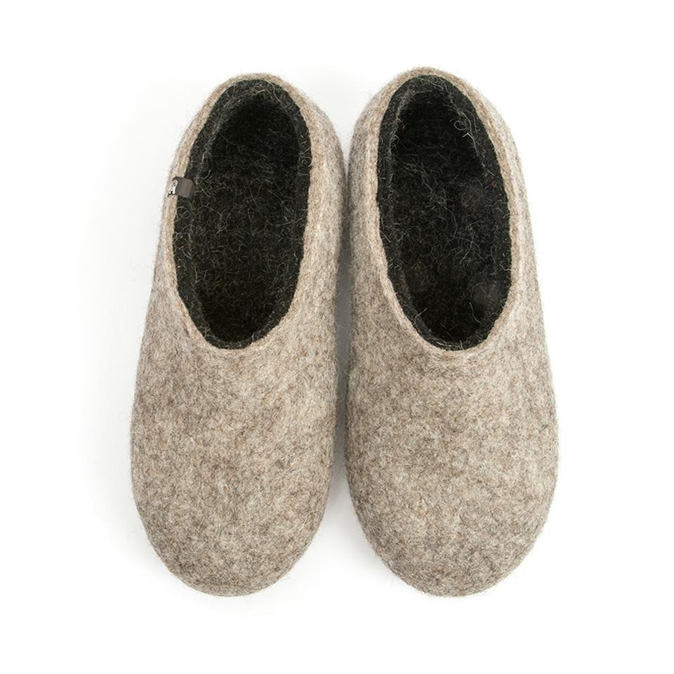 Mens felt clogs DUAL NATURAL white by Wooppers