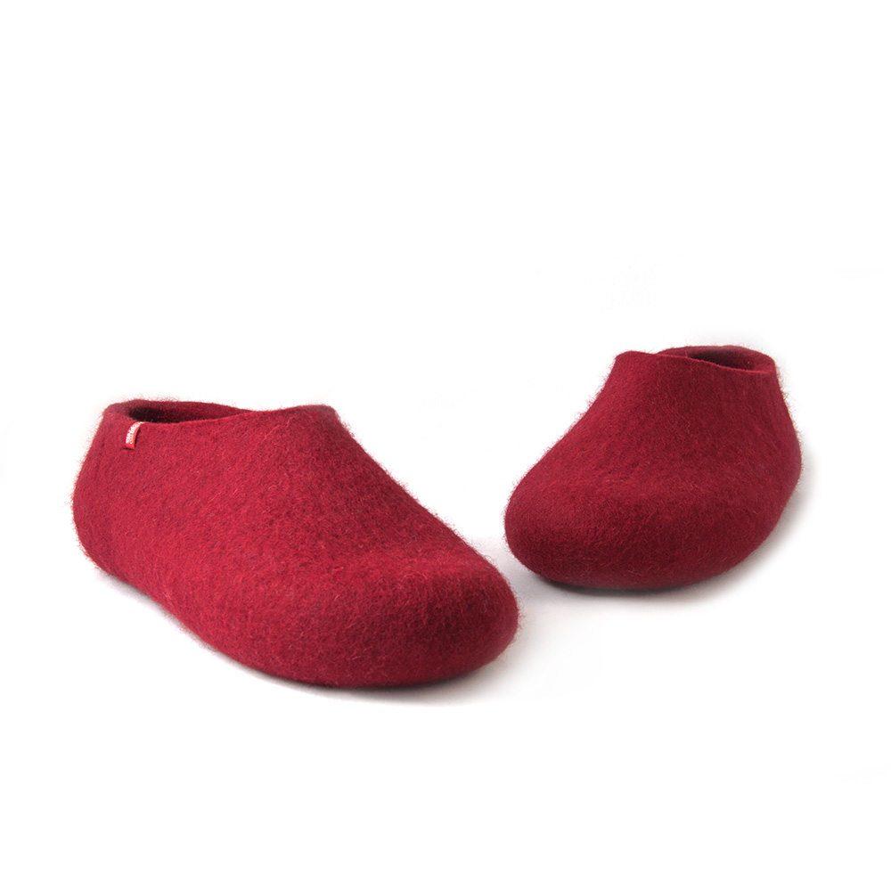 red felt shoes