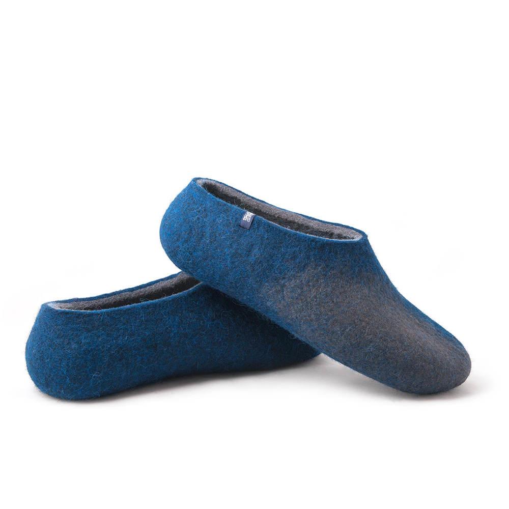 Gray felt slippers for men BASIC collection by Wooppers