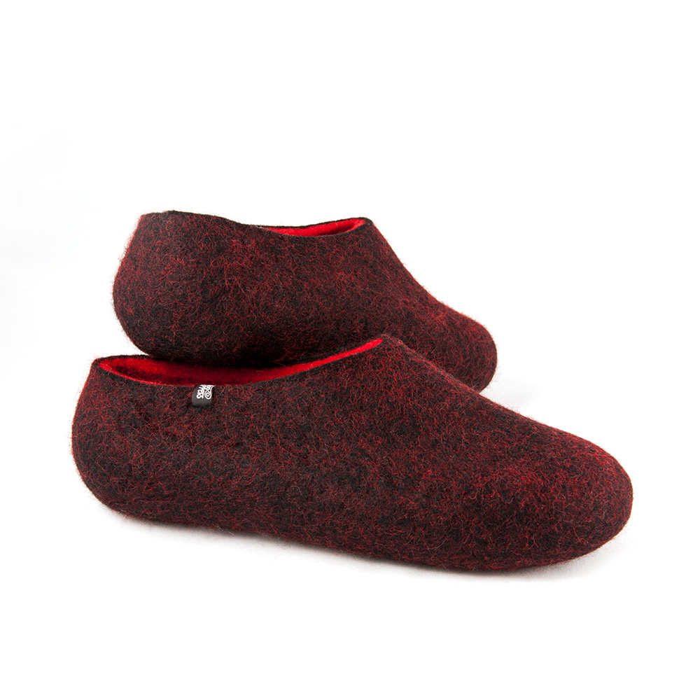 Women's house slippers DUAL BLACK red by Wooppers