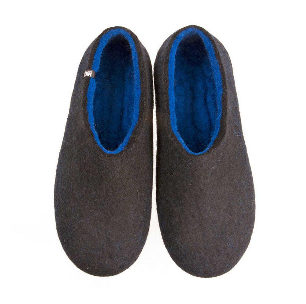 Blue slippers for men with light blue interior | Wooppers