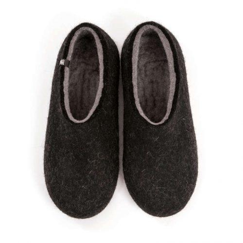 mens wool slippers in earth grey hues ARTI - wooppers