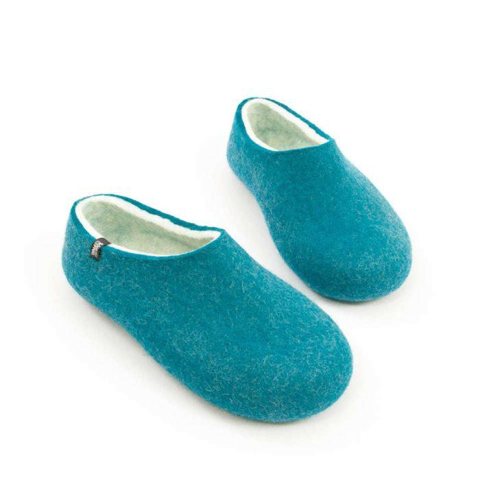 Womens felt slippers BLISS blue azure | Wooppers