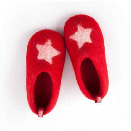 Girls house slippers in pink - DUO kids collection by Wooppers