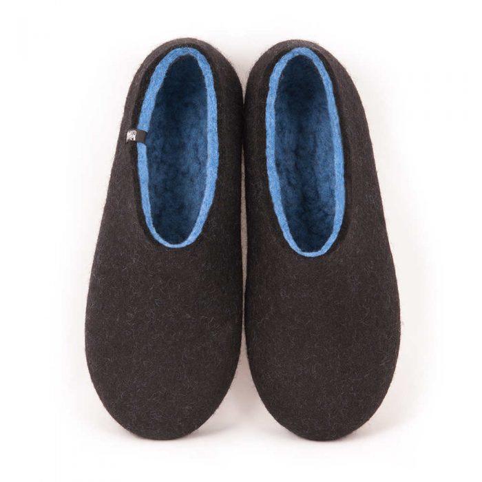 Blue slippers for men with light blue interior | Wooppers