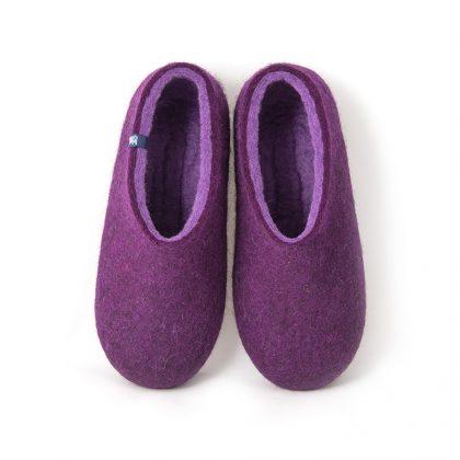 House shoes in pink, lilac, purple by Wooppers wool slippers
