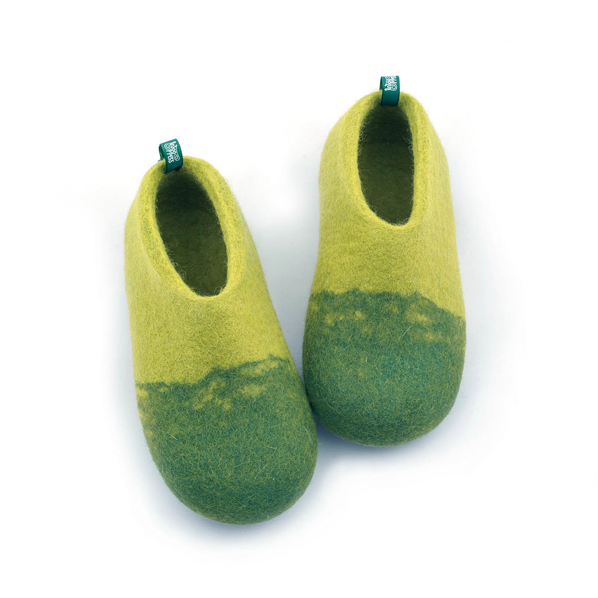 Atticus tegel gevoeligheid Kids wool slippers in green - DUO kids collection by Wooppers