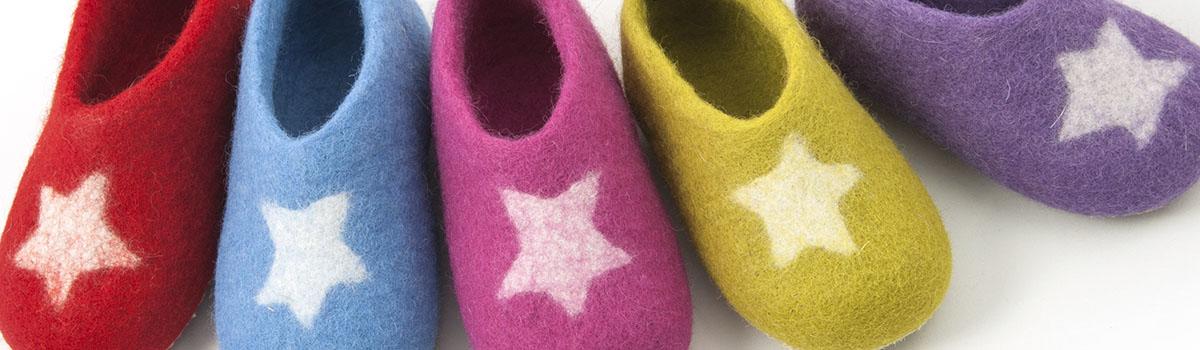 merino wool slippers for kids -STAR collection by Wooppers