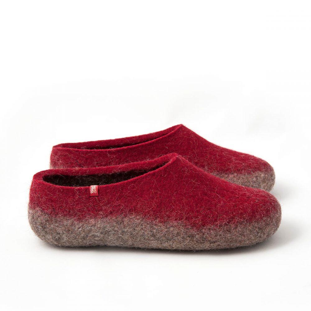 Boiled wool cheap slippers mens