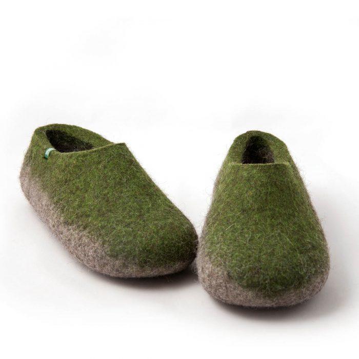 Boiled wool slippers TOPS in green and 