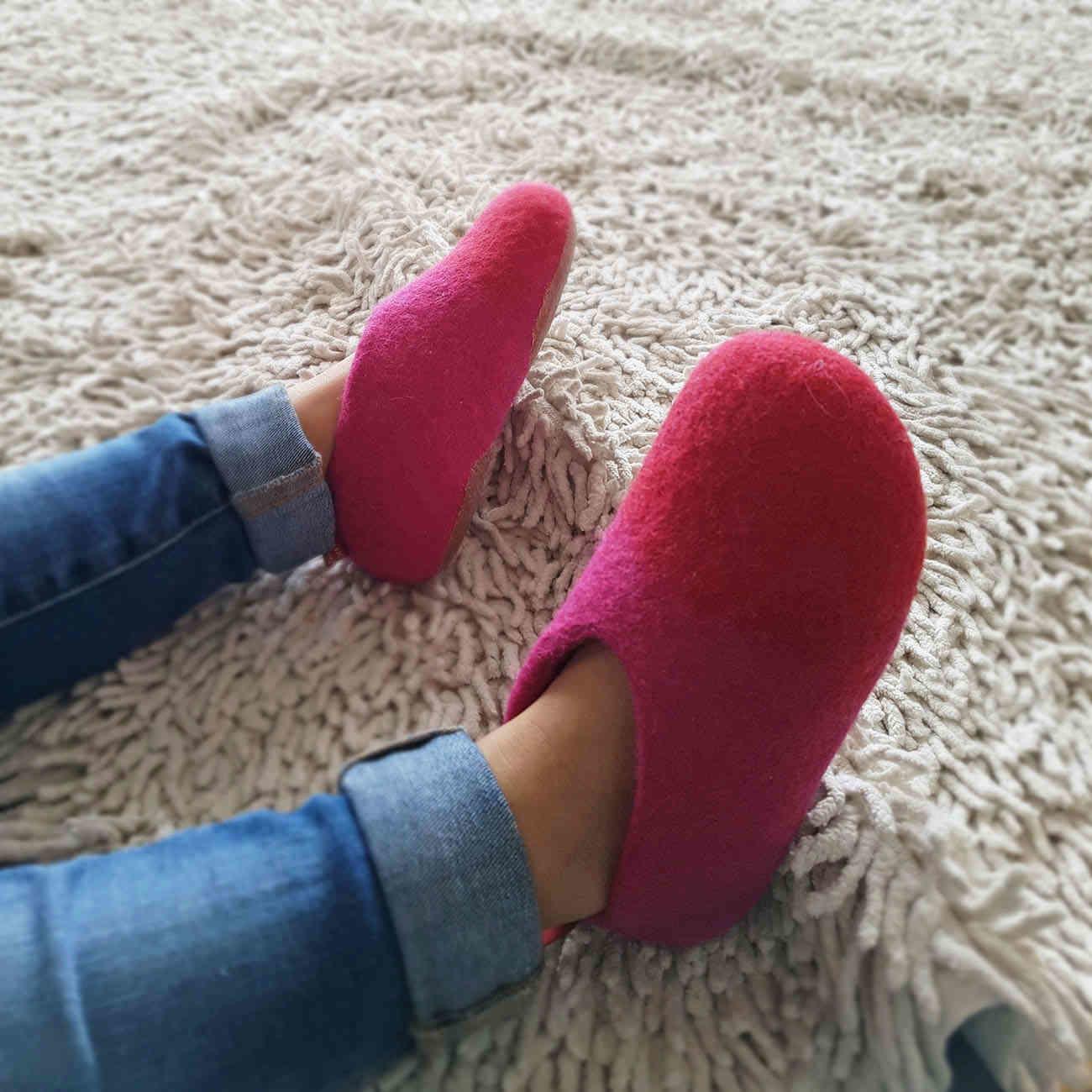Girls house slippers in pink - DUO kids 