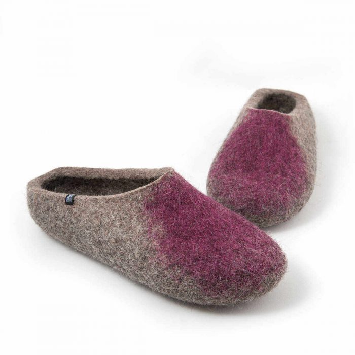 Women's mules slippers in natural gray 