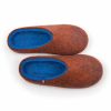 House slippers COLORI in copper and blue made either high or low at the back_a