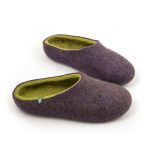 Home slippers COLORI in mauve and lime made either high or low at the back_c