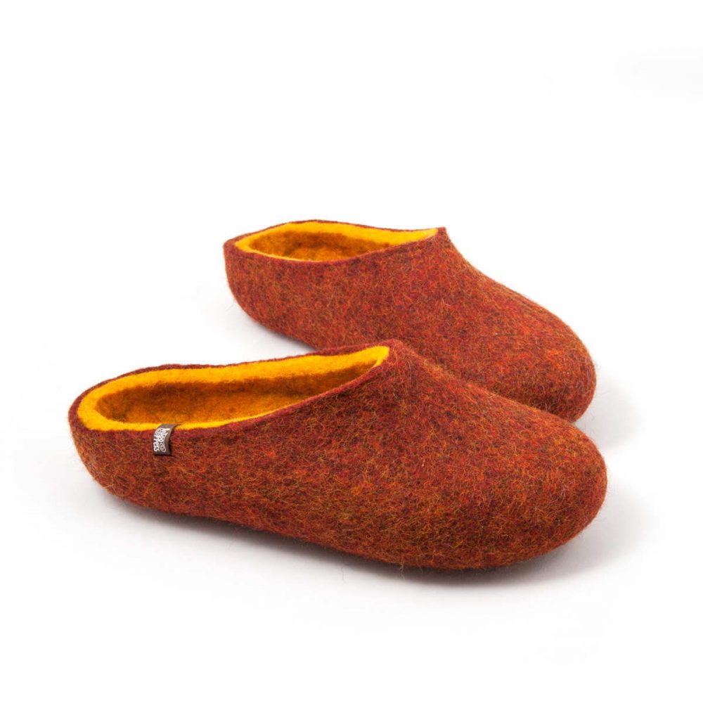 House shoes for men DUAL BLACK orange by Wooppers